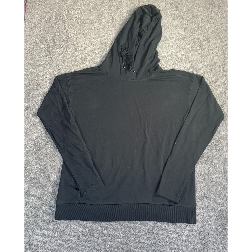 Banana Republic Baby Terry Black Pullover Hoodie XS Long Sleeve Relaxed Fit